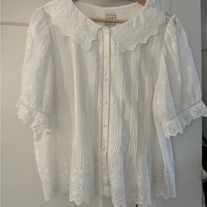 GAP x DOEN white eyelet blouse.